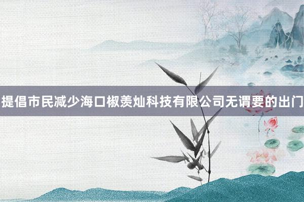 提倡市民减少海口椒羡灿科技有限公司无谓要的出门