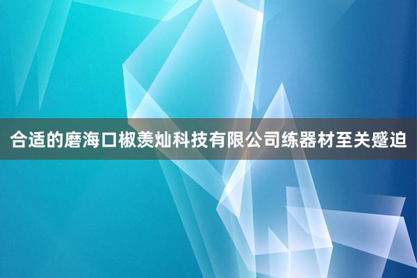 合适的磨海口椒羡灿科技有限公司练器材至关蹙迫